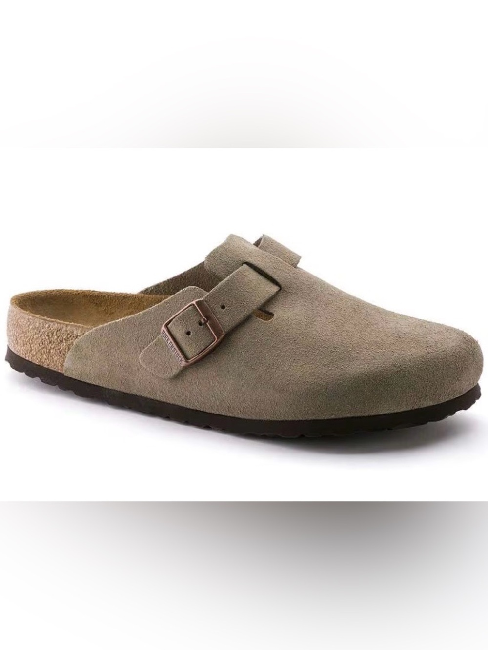 Birkenstock Boston Clog Soft Footbed Suede Leather Taupe Shoe Size 42